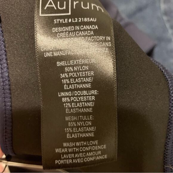 AUrum Activewear Navy Blue Hermosa Sports Bra in Total Eclipse - Picture 10 of 15